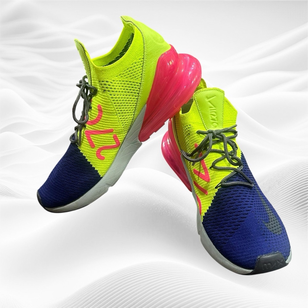 Nike Air Max 270 Flyknit Yellow Purple Pink - Men's Size 11 - AO1023-501